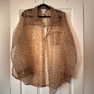 Sheer blouse. NWT. Xl